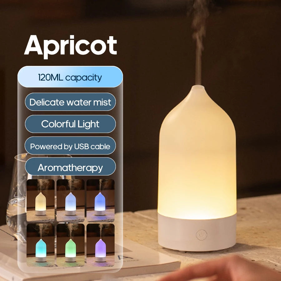 KINSCOTER New Aroma Diffuser 120ml Portable Silent Air Humidifier Colorful Night Light Essential Oil Diffuser for Room Home