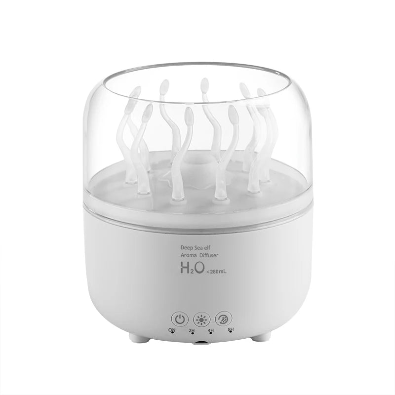 Rotating Jellyfish Aroma Diffuser Dancing Seaweed Mist Mode Smart Humidifier with Remote 7-Color LED Night Light for Home