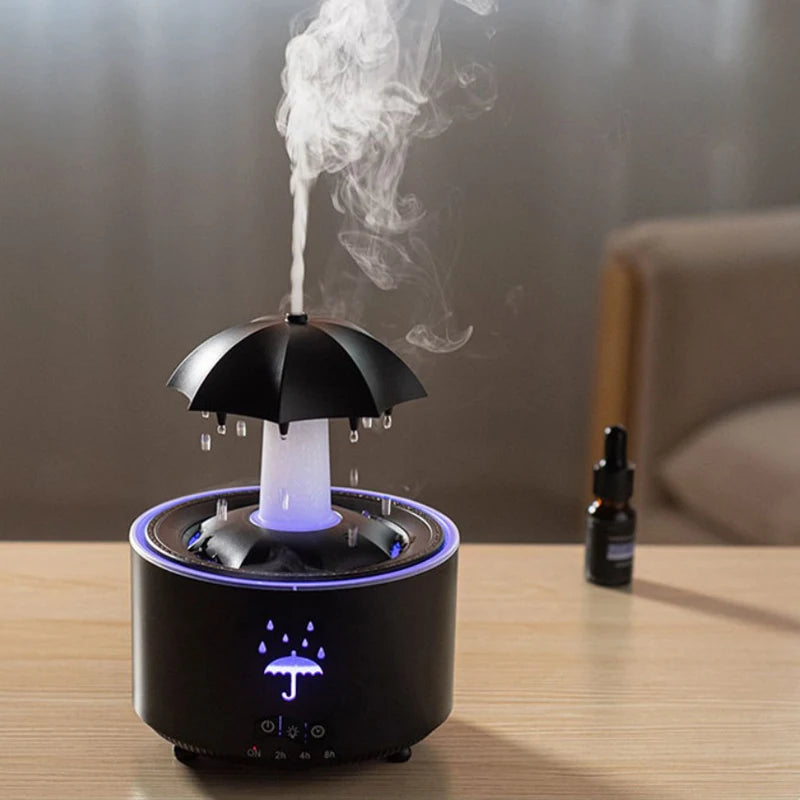 UFO Umbrella Essential Oils Diffuser Large Capacity Humidifier Christmas Jellyfish Aroma Diffuser Raindrop Sleeping Night Lights