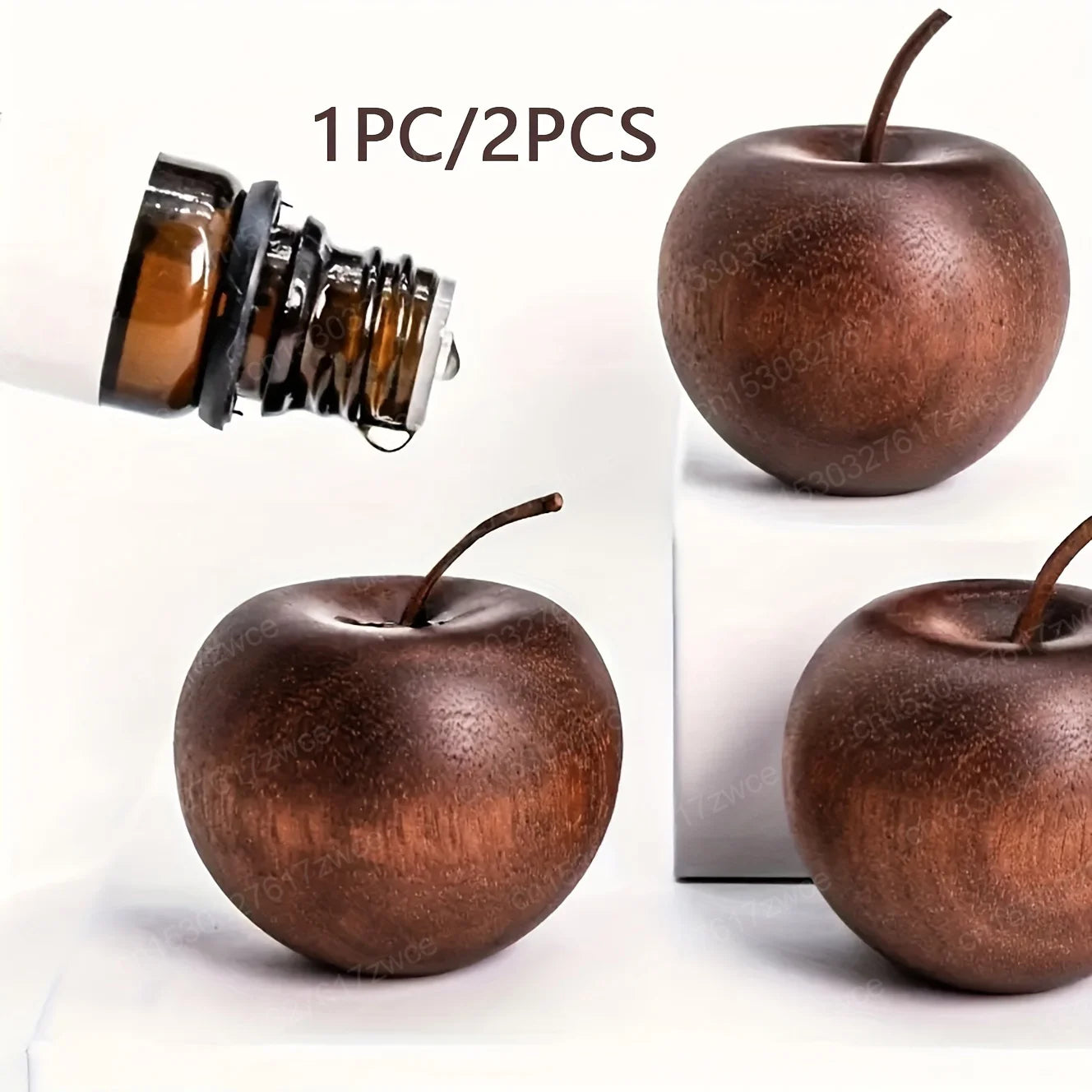 Natural Wood Apple Aroma Diffuser Car Home Office Tabletop Decor, Relaxing Scent Dispenser, Holiday Gift, Essential Oil Diffuser