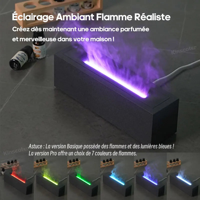 KINSCOTER Flame Aroma Diffuser Air Humidifier Ultrasonic Cool Mist Maker Fogger LED Essential Oil Flame Lamp Difusor