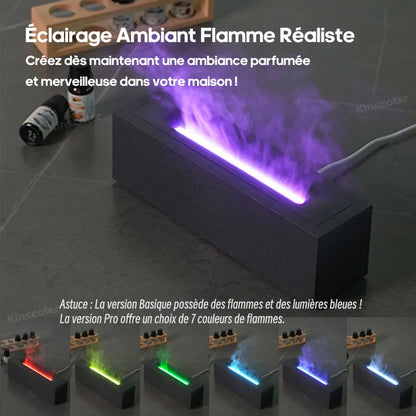 KINSCOTER Flame Aroma Diffuser Air Humidifier Ultrasonic Cool Mist Maker Fogger LED Essential Oil Flame Lamp Difusor