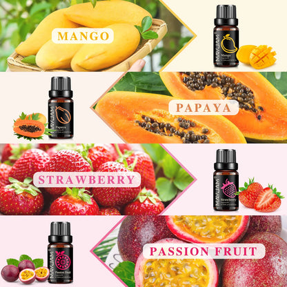 MAYJAM 8pcs/set Fruit Fragrance Oils Strawberry Mango Banana Sweet Orange Papaya Lime Pineapple Passion Fruit Aroma Oil