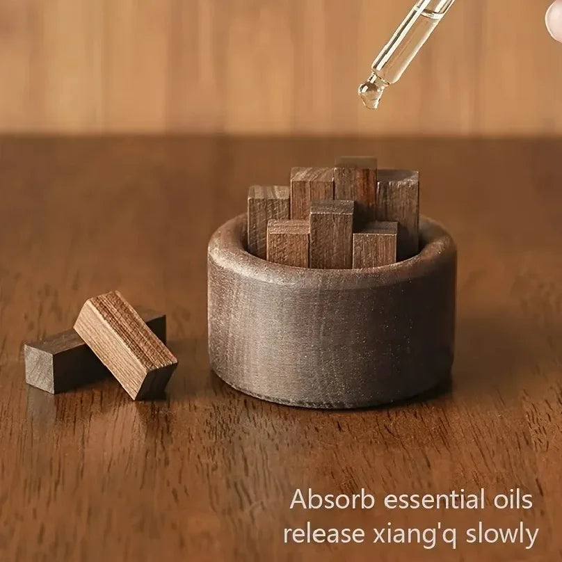 Creative Wooden Aromatherapy Diffuser with Essential Oil Container Home Decorative Stick Dispenser for Relaxing Atmosphere