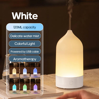 KINSCOTER New Aroma Diffuser 120ml Portable Silent Air Humidifier Colorful Night Light Essential Oil Diffuser for Room Home