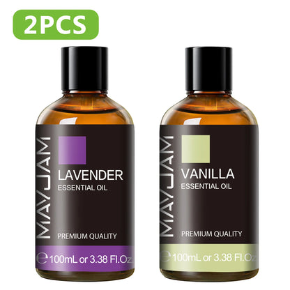 100ML Pure Plant Essential Oil Mint Bergamot Patchouli Citronella Lemongrass Chamomile Cedarwood For Reed Diffuser Humidifier