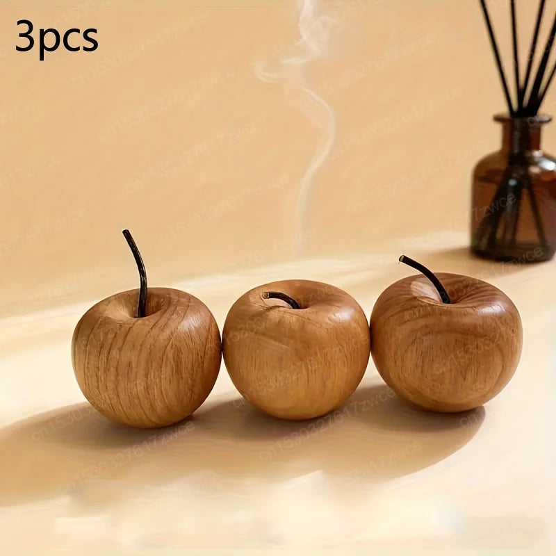 Natural Wood Apple Aroma Diffuser Car Home Office Tabletop Decor, Relaxing Scent Dispenser, Holiday Gift, Essential Oil Diffuser