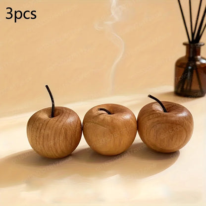 Natural Wood Apple Aroma Diffuser Car Home Office Tabletop Decor, Relaxing Scent Dispenser, Holiday Gift, Essential Oil Diffuser