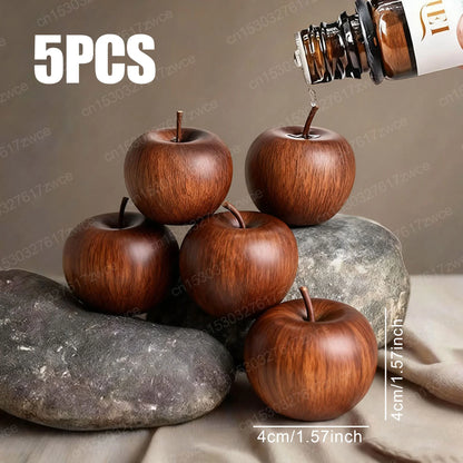 Natural Wood Apple Aroma Diffuser Car Home Office Tabletop Decor, Relaxing Scent Dispenser, Holiday Gift, Essential Oil Diffuser