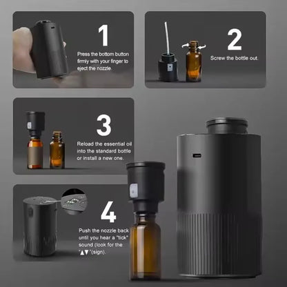 Portable Essential Oil Diffuser Smell Distributor Electric Smell For Home Office Car Air Freshener Rechargeable Scent Diffusers