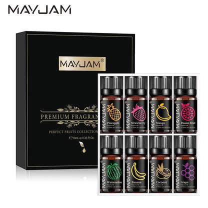 MAYJAM 8pcs/set Fruit Fragrance Oils Strawberry Mango Banana Sweet Orange Papaya Lime Pineapple Passion Fruit Aroma Oil