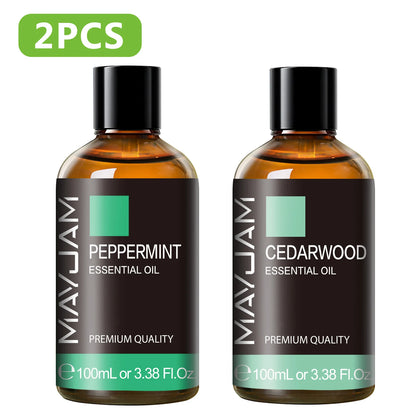 100ML Pure Plant Essential Oil Mint Bergamot Patchouli Citronella Lemongrass Chamomile Cedarwood For Reed Diffuser Humidifier