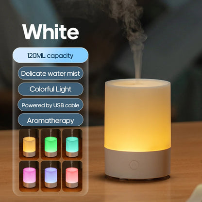 KINSCOTER New Aroma Diffuser 120ml Portable Silent Air Humidifier Colorful Night Light Essential Oil Diffuser for Room Home
