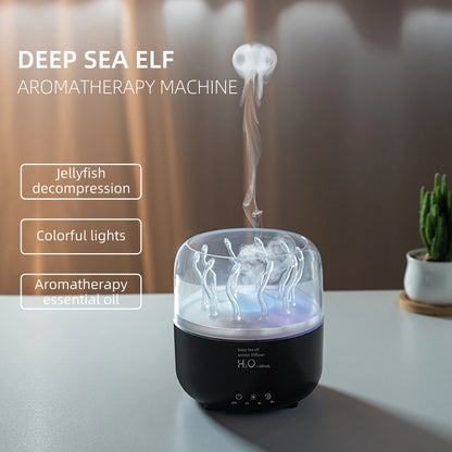 Rotating Jellyfish Aroma Diffuser Dancing Seaweed Mist Mode Smart Humidifier with Remote 7-Color LED Night Light for Home