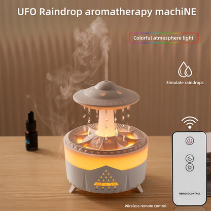 UFO Umbrella Essential Oils Diffuser Large Capacity Humidifier Christmas Jellyfish Aroma Diffuser Raindrop Sleeping Night Lights