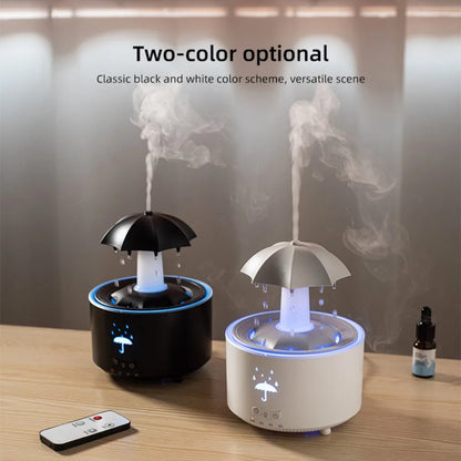 UFO Umbrella Essential Oils Diffuser Large Capacity Humidifier Christmas Jellyfish Aroma Diffuser Raindrop Sleeping Night Lights