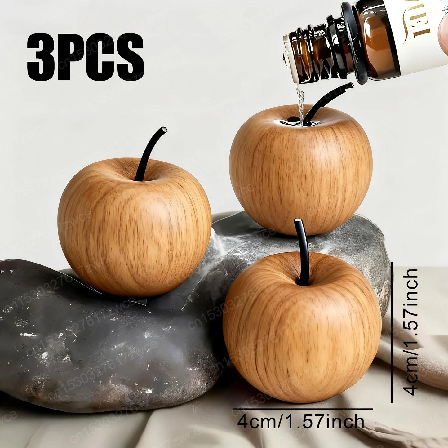 Natural Wood Apple Aroma Diffuser Car Home Office Tabletop Decor, Relaxing Scent Dispenser, Holiday Gift, Essential Oil Diffuser