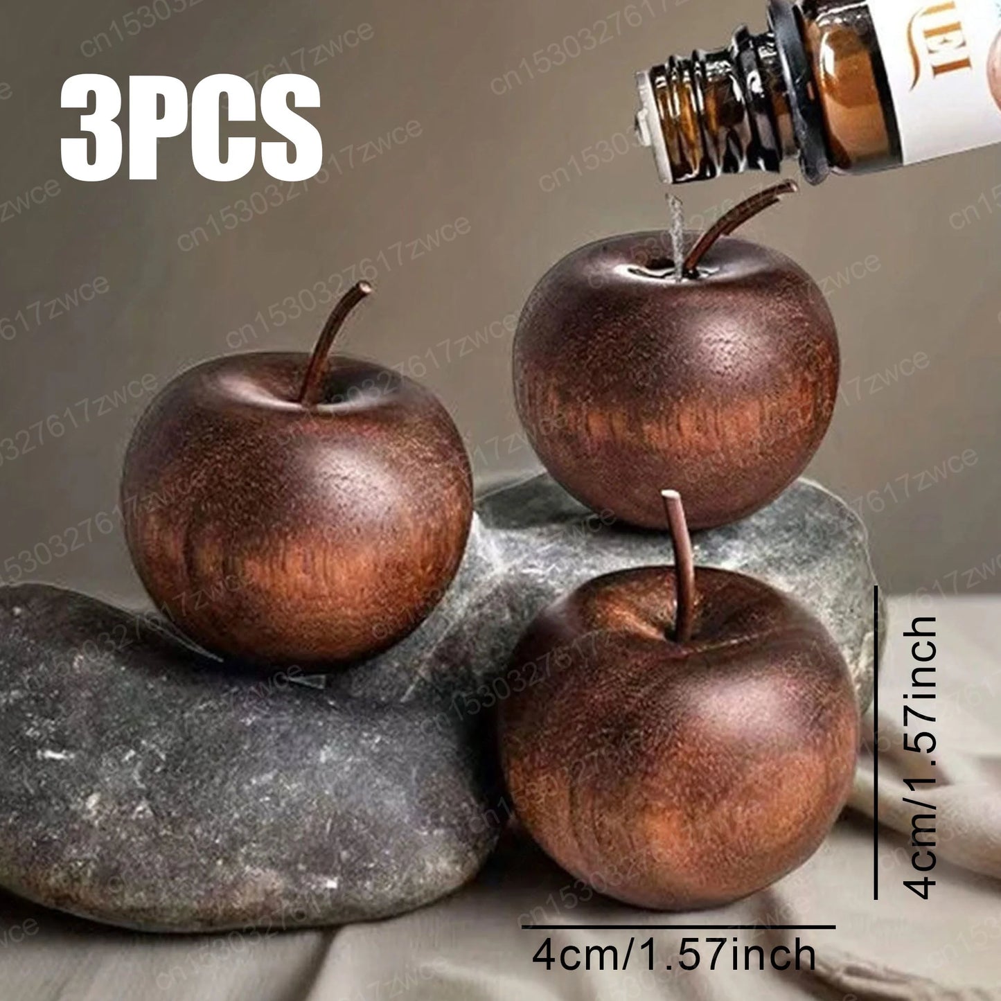 Natural Wood Apple Aroma Diffuser Car Home Office Tabletop Decor, Relaxing Scent Dispenser, Holiday Gift, Essential Oil Diffuser