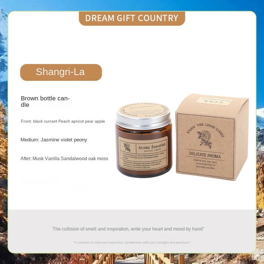 1pc Brown Glass Cup Aromatherapy Candle Smokeless scented candle Suitable for Home Decoration Birthday Valentine's Day Gift